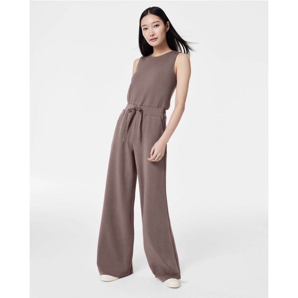 NWT SPANX AirEssentials® Sleeveless Wide Leg Jumpsuit Size XL TALL Smoke 👀👀👀